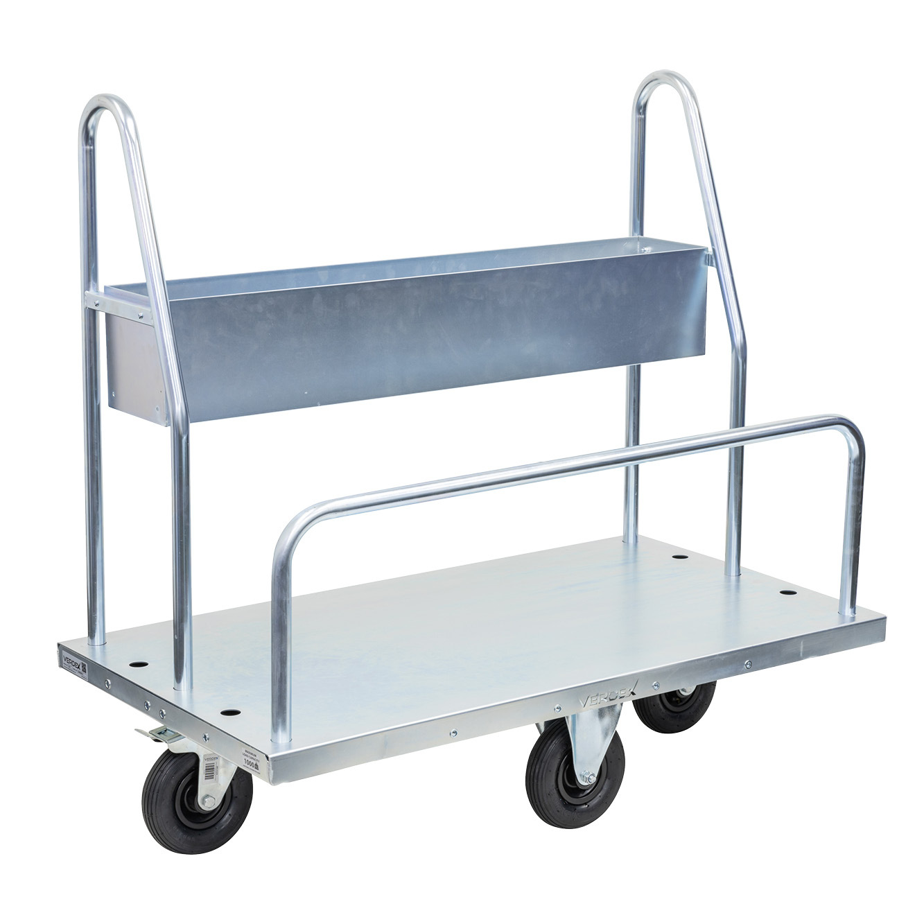 Transport Trolley with Storage Tray (Pneumatic Castors)