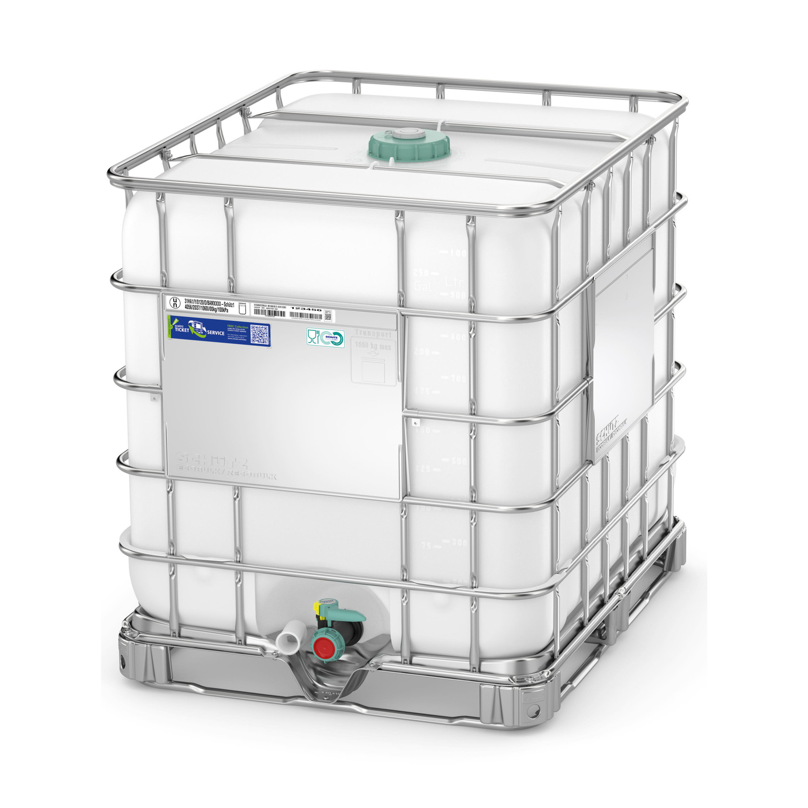 1000L IBC Tank & Frame (Food Grade Approved)