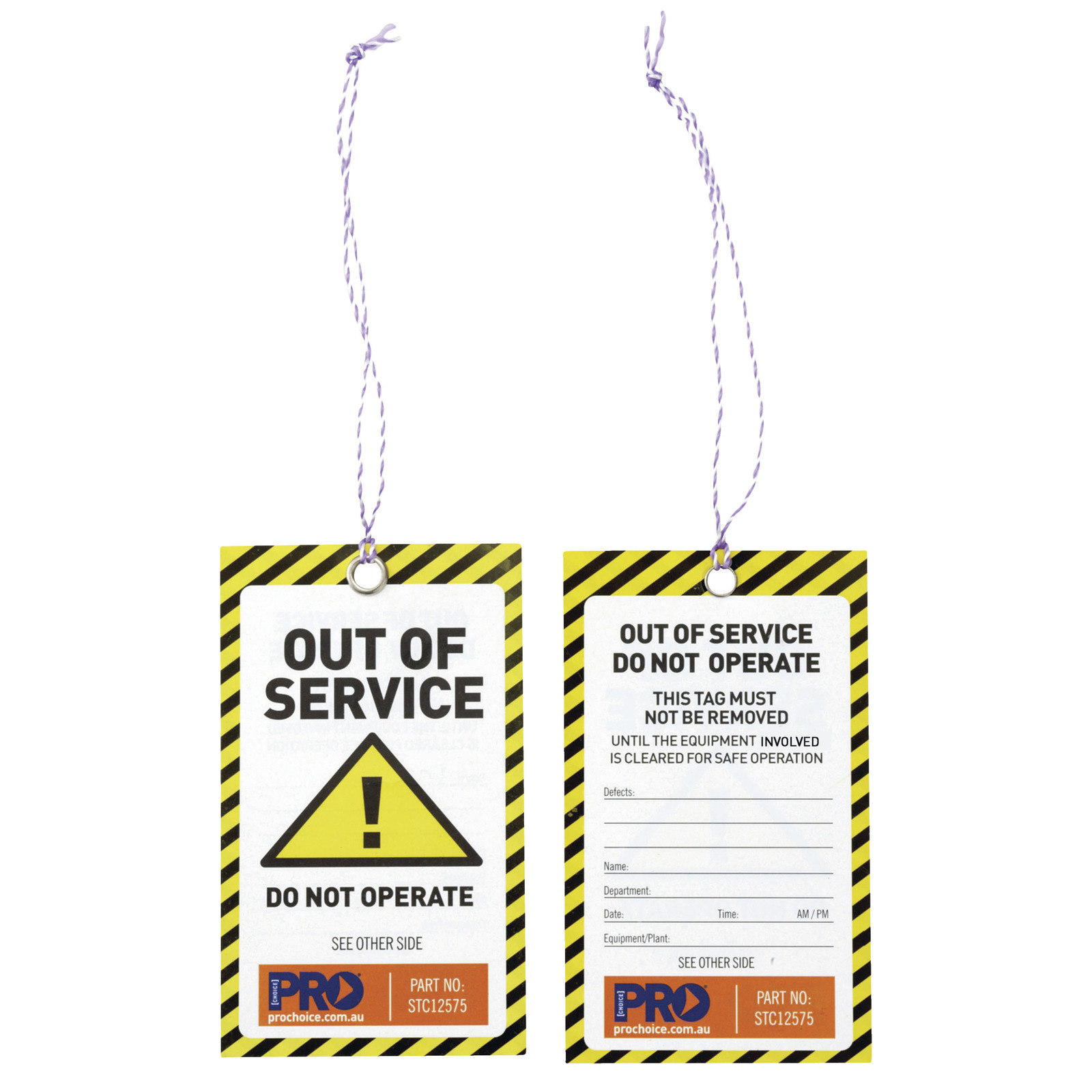 Safety tags - Out of Service (100 / Pack)