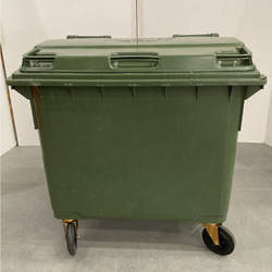 Dark Green Large Plastic Wheelie Bin  -  Flat Lid 660L (Clearance Item)