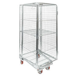 Nesting Roll Cage Trolley – with Polyurethane Castors